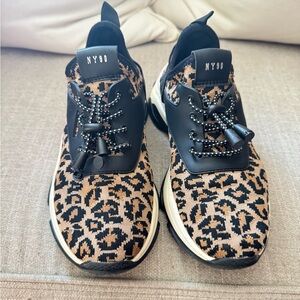 Steve Madden Leopard Print Sneakers with Black Accents